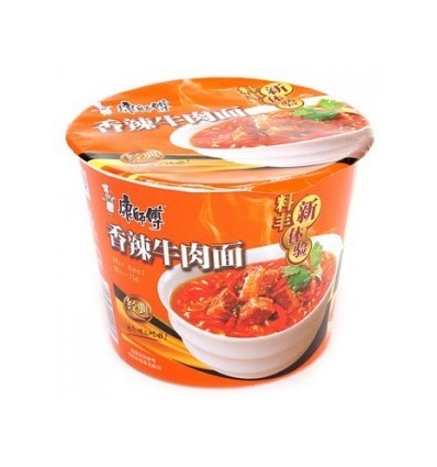 康师傅香辣牛肉面桶装140g