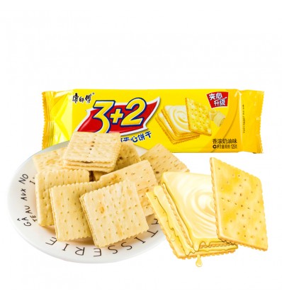 康师傅3+2苏打夹心饼干（葱香奶油味）125g/袋