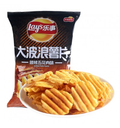 乐事大波浪薯片炭烧五花肉40g