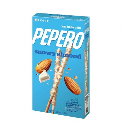 韩国巧克力棒白杏仁pepero32g